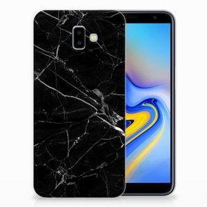 Samsung Galaxy J6 Plus (2018) TPU Siliconen Hoesje Marmer Zwart - Origineel Cadeau Vader