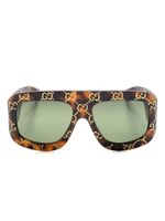 Gucci Eyewear lunettes de soleil à monture pilote - Marron