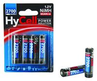 HyCell oplaadbare accu 4 stuks. Mignon AA (2700mAh) zwart