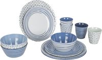 Bo-Camp Mix & Match melamine serviesset - 16-delig - Blauw