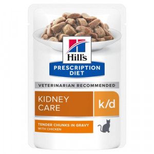 Hill's Prescription Diet K/D Kidney Care nat kattenvoer met kip maaltijdzakje multipack 8 dozen (96 x 85 g)