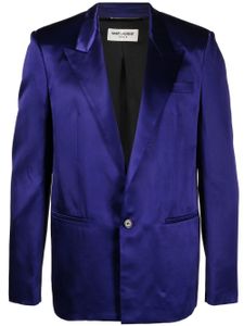 Saint Laurent blazer en satin à simple boutonnage - Violet