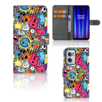 OnePlus Nord CE 2 Wallet Case met Pasjes Punk Rock