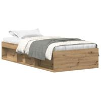 vidaXL Bedframe zonder matras spaanplaat artisanaal eikenkleurig, slaapkamer meubels, bedbodem, eenpersoonsbed, bed, bedstee
