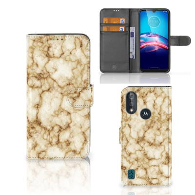 Bookcase Moto E6s Bookcase Marmer Goud