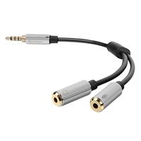 Sharkoon PMP35-kabel Combo Audio Adapter 12 cm zilver