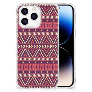 iPhone 14 Pro Doorzichtige Silicone Hoesje Aztec Paars