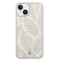 iPhone 14 hybride hoesje - Palmy leaves beige