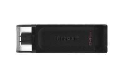 Kingston Technology DataTraveler 70 USB flash drive 64 GB USB Type-C 3.2 Gen 1 (3.1 Gen 1) Zwart Kingston Technology DataTraveler 70 USB flash drive 64 GB USB Type-C 3.2 Gen 1 (3.1 Gen 1) Zwart