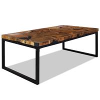 vidaXL Salontafel 110x60x40 cm teakhout en hars