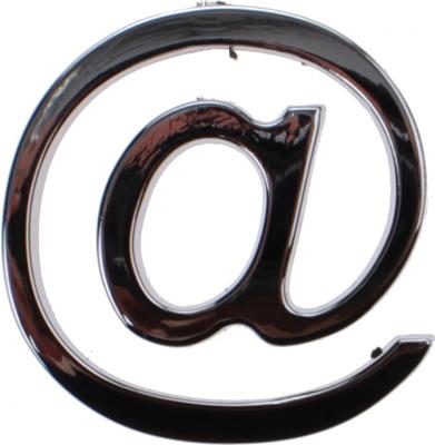 Sumex plaksymbool @ teken 25 x 15 mm chroom per stuk Sumex plaksymbool @ teken 25 x 15 mm chroom per stuk