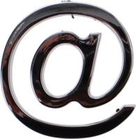 Sumex plaksymbool @ teken 25 x 15 mm chroom per stuk