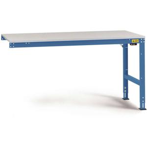 Manuflex LU6113.5007 ESD ESD-werktafel universele standaard aanschuiftafel met rubber schijf, bxdxh = 2000 x 800 x 760-870 mm Stralend blauw (RAL 5007)