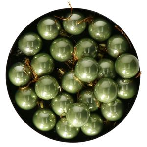 Othmar Decorations mini kerstballen - 48x stuks - 3 cm - salie groen - kunststof