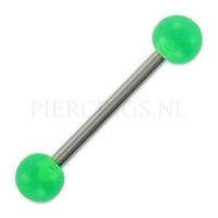 Tongpiercing acryl UV 5 mm groen - thumbnail