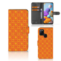 Samsung Galaxy A21s Telefoon Hoesje Batik Oranje