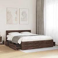 vidaXL Bedframe met hoofdeinde bewerkt hout bruineikenkleur 160x200 cm