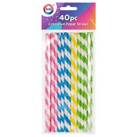 DID&amp;nbsp;Drinkrietjes - papier - set 40x - multicolour kleuren - 20 cm - verjaardag/feestje   -