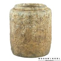 Lyam gold cement farmer pot round high s