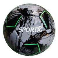 SportX Voetbal 22 cm 330-350 g Zwart/Grijs/Neon Groen