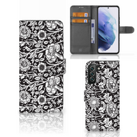 Samsung Galaxy S22 Plus Hoesje Black Flowers - thumbnail