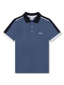 BOSS Kidswear polo à logo imprimé - Bleu