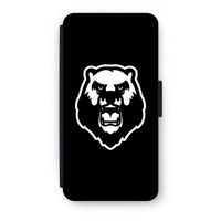 Angry Bear (black): iPhone 8 Plus Flip Hoesje - thumbnail