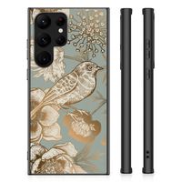 Bloemen Hoesje voor Samsung Galaxy S23 Ultra Vintage Bird Flowers - thumbnail