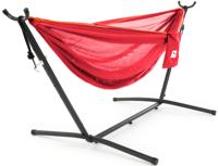 Vivere Mesh Combo Hangmat met standaard (Kleur: scharlakenrood/oranje)