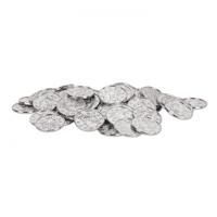 Zilveren schatkist speelgoed munten 200x stuks