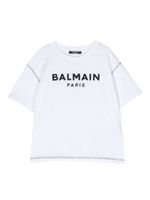 Balmain Kids t-shirt en coton à logo brodé - Blanc