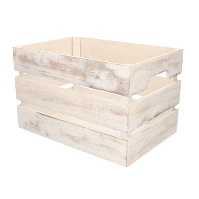 1x Houten Decoratie Fruitkistjes/kratten Wit 36 X 25 Cm - Opbergkisten