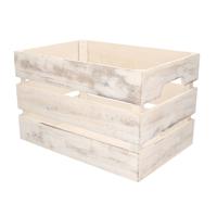 1x Houten Decoratie Fruitkistjes/kratten Wit 36 X 25 Cm - Opbergkisten