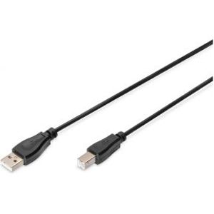 Digitus 1.8m, USB2.0-A/USB2.0-B 1.8m USB A USB B Zwart - [DB-300102-018-S]