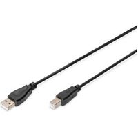 Digitus 1.8m, USB2.0-A/USB2.0-B 1.8m USB A USB B Zwart - [DB-300102-018-S] - thumbnail