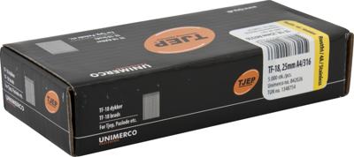 Minibrad 18G 1.2mm l= 25mm recht RVS (5000)