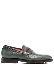 Santoni mocassins en cuir à entaille penny - Vert