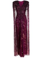 Jenny Packham robe longue Lotus Lady à ornements de sequins - Violet