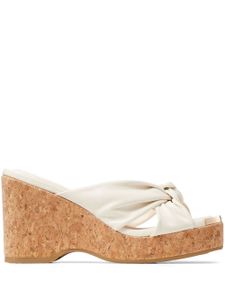 Jimmy Choo mules Avenue 95 mm à semelle compensée - Blanc