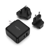 ANSMANN Caricatore USB da viaggio 30W Carica rapida Adattatore universale da viaggio Spina da viaggio con 1x porta USB A + 1x USB C e spine intercambiabili per adattatore USA UK Europa