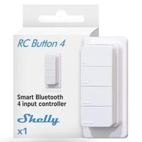 Shelly BLU RC Button 4 Bluetooth afstandsbediening met magnetische houder, bedient verlichting en slimme apparaten, meerdere klikken, handig om mee te nemen en te gebruiken, iOS Android app