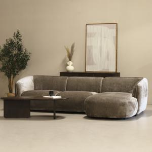 Chaise Longue Bank Lille 3-zits Rechts Taupe - Giga Meubel