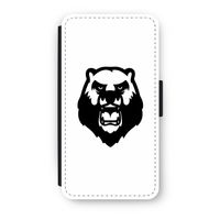 Angry Bear (white): iPhone XS Flip Hoesje - thumbnail