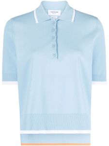 Thom Browne polo à bords rayés - Bleu