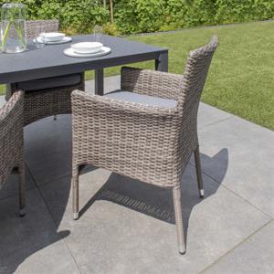 Dining Tuinstoel Raaf Wicker Grijs - Giga Meubel