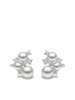 Yoko London puces d'oreilles Trend en or blanc 18ct ornées de diamants et de perles - Argent - thumbnail