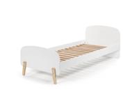 VIPACK KIBE9014 Bed, MDF en massief grenen, wit, 206,6 x 96 x 72 cm