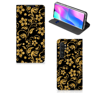 Xiaomi Mi Note 10 Lite Smart Cover Gouden Bloemen