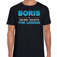 Naam cadeau t-shirt Boris - the legend zwart voor heren