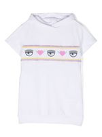 Chiara Ferragni Kids robe à motif Eyelike - Blanc